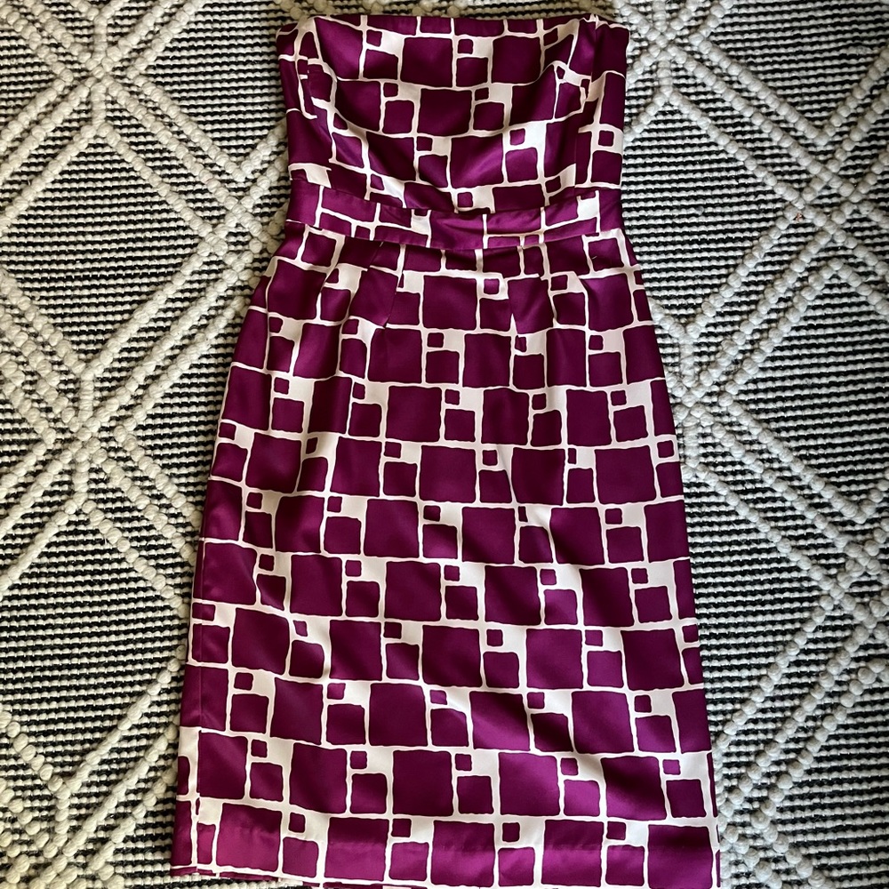 Banana Republic Factory Purple Strapless Sheath Dress